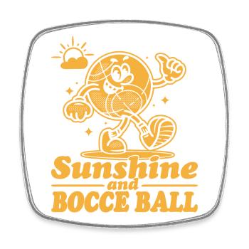 Sunshine And Bocce Ball mit Jack Bocci Game Bocce - Viereckiger Kühlschrankmagnet - Weiß - Vorne