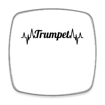 Trumpet ECG Heartline - Square fridge magnet - white - Front