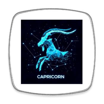Capricorn constellation geometrique - Magnet carré - blanc - Devant