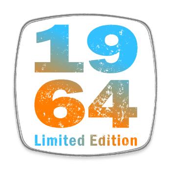 Birthday, born in 1964, limited edition Mug - Square fridge magnet - white - Front