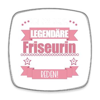 Lustiger Spruch für Friseurin – Geschenkidee - Viereckiger Kühlschrankmagnet - Weiß - Vorne
