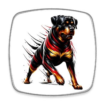 Rottweiler Hunde Deutschland Design - Viereckiger Kühlschrankmagnet - Weiß - Vorne