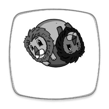 Yin Yang Leo - Square fridge magnet - white - Front