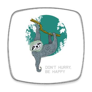 faultier dont hurry be happy slow chillen schlafen - Viereckiger Kühlschrankmagnet - Weiß - Vorne
