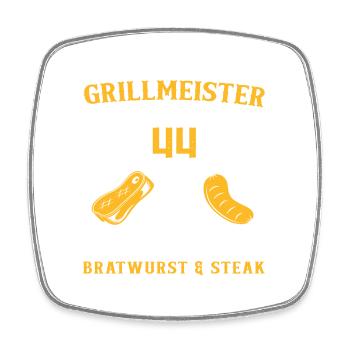 Lustig Grill Grillen 44 Geburtstag Spruch - Viereckiger Kühlschrankmagnet - Weiß - Vorne