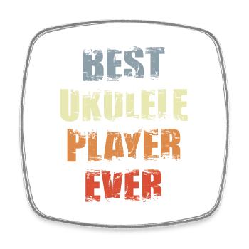 Ukulele Player - Square fridge magnet - white - Front