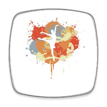Ballet Dancer Drawing - Square fridge magnet - white - Front