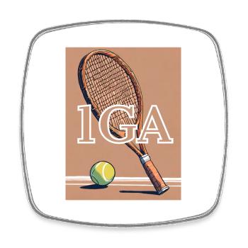 TENNIS WORLD - 1GA généré par l’IA - Magnet carré - blanc - Devant