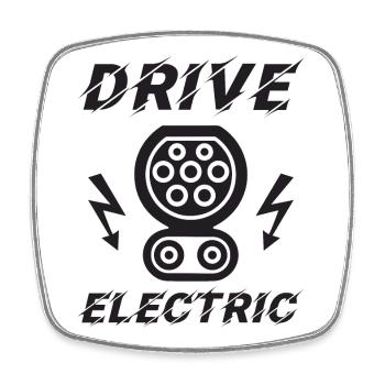Drive Electric CCS Combo 2 Supercharge Elektro - Square fridge magnet - white - Front