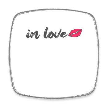 In love, In love - Square fridge magnet - white - Front