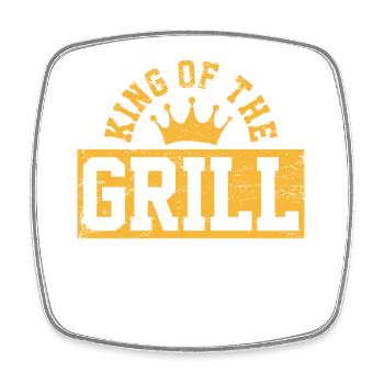 Grillen BBQ - Viereckiger Kühlschrankmagnet - Weiß - Vorne