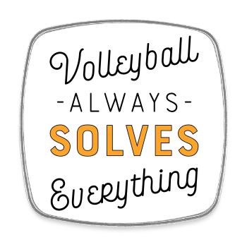 Volleyball - Viereckiger Kühlschrankmagnet - Weiß - Vorne