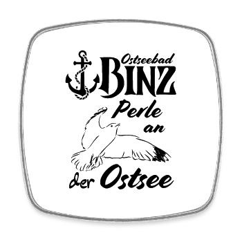 Binz Ostseebad Binz Perle an der Ostsee - Viereckiger Kühlschrankmagnet - Weiß - Vorne