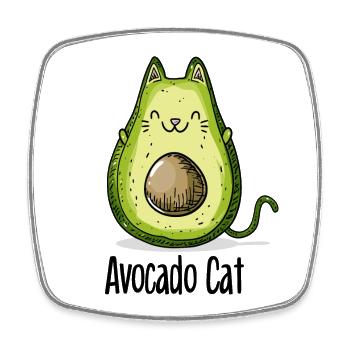 Avocat chat chats cadeau végétarien - Magnet carré - blanc - Devant