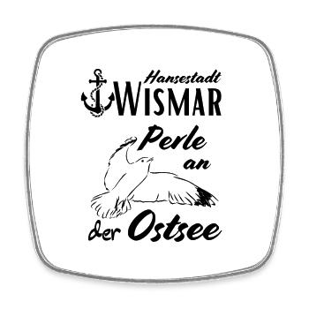 Wismar Hansestadt Wismar Perle an der Ostsee - Viereckiger Kühlschrankmagnet - Weiß - Vorne