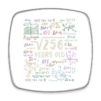 Racine de 256 = 16e anniversaire - cadeau - Magnet carré - blanc - Devant