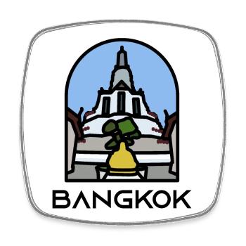 Bangkok - Wat Arun - Viereckiger Kühlschrankmagnet - Weiß - Vorne