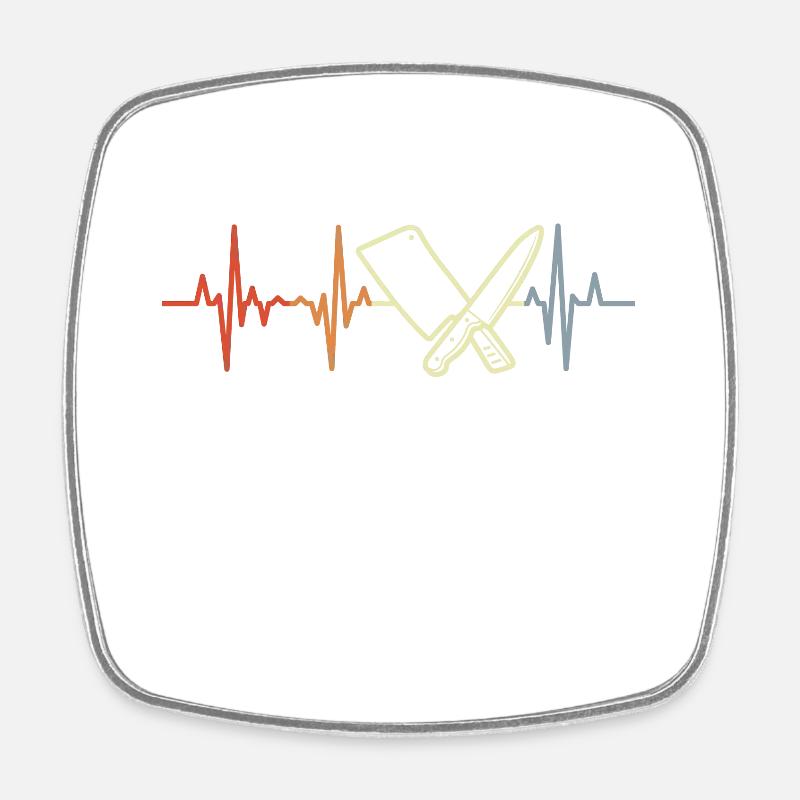 Couperet de boucher Pulse Beat - Magnet carré - blanc
