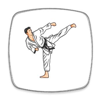 Karate Zeichnung - Viereckiger Kühlschrankmagnet - Weiß - Vorne
