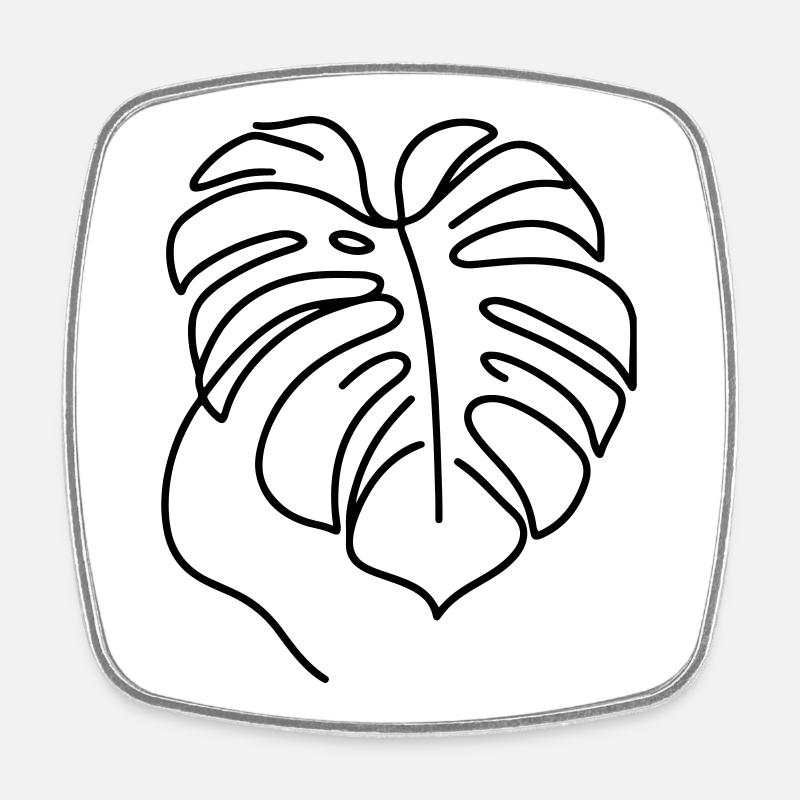Monstera - Square fridge magnet - white