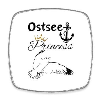 Baltic Sea Princess-Baltic Sea Princess Anchor and Seagull - Square fridge magnet - white - Front