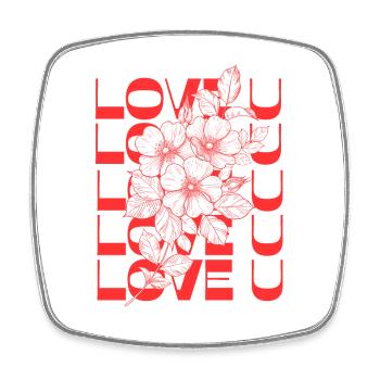 LOVE U - Magnet carré - blanc - Devant