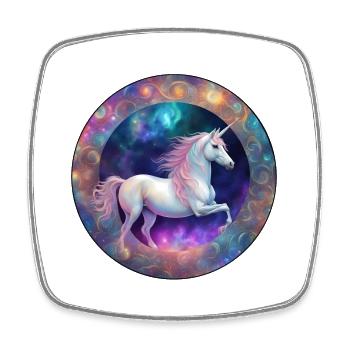 Cercle de licorne galactique - Magnet carré - blanc - Devant
