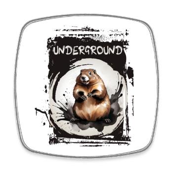 Underground Murmeltier - Viereckiger Kühlschrankmagnet - Weiß - Vorne