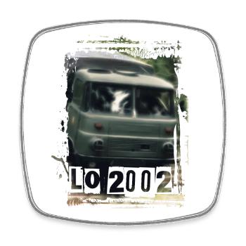 Robur LO 2002 DDR - Viereckiger Kühlschrankmagnet - Weiß - Vorne
