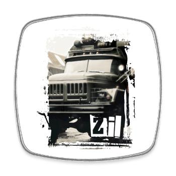ZIL 131 DDR - Viereckiger Kühlschrankmagnet - Weiß - Vorne