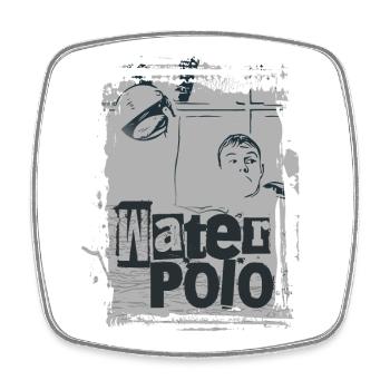 Minimalist water polo - Square fridge magnet - white - Front