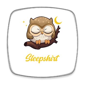 Sleeping Owl – Mon motif de chemise de nuit préféré - Magnet carré - blanc - Devant