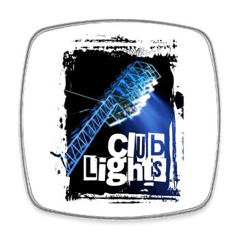 Club Lights Rostock - Square fridge magnet - white - Front