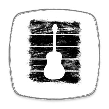 Croquis de guitare - Magnet carré - blanc - Devant