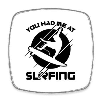 Surf Coach Joke - Square fridge magnet - white - Front