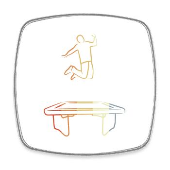Trampolinist Vintage Look - Viereckiger Kühlschrankmagnet - Weiß - Vorne