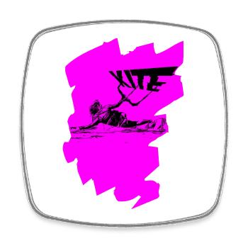 Pink Kite - Square fridge magnet - white - Front