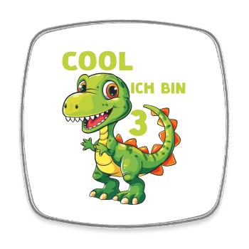 3 Geburtstag Dinosaurier Dino 3 Jahre Spruch - Viereckiger Kühlschrankmagnet - Weiß - Vorne