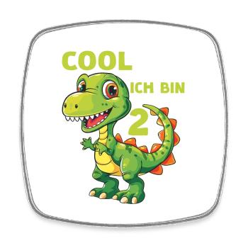 Dinosaurier 2 Geburtstag Dino 2 Jahre Spruch - Viereckiger Kühlschrankmagnet - Weiß - Vorne