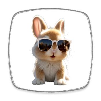Lapin lapin lièvre lapin cadeau lapins mignons - Magnet carré - blanc - Devant