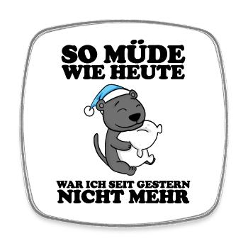 Ausschlafen Müde Spruch lustig Schlafen - Leopard - Viereckiger Kühlschrankmagnet - Weiß - Vorne