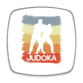 Judoka Skizze - Viereckiger Kühlschrankmagnet - Weiß - Vorne