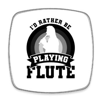 Flute Player Joke - Square fridge magnet - white - Front