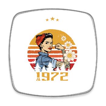 52 ans - Né en février 1972 - Magnet carré - blanc - Devant