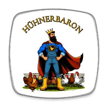 Hühnerbaron Hühnerheld Hühner Fan - Viereckiger Kühlschrankmagnet - Weiß - Vorne