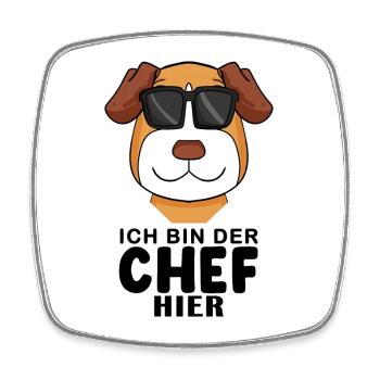 Chef Spruch Anführer Hund Jack Russell Motiv - Viereckiger Kühlschrankmagnet - Weiß - Vorne