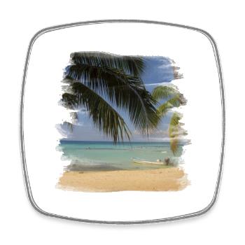 Beach - Viereckiger Kühlschrankmagnet - Weiß - Vorne