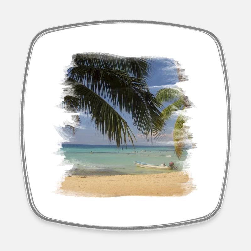 Beach - Viereckiger Kühlschrankmagnet - Weiß
