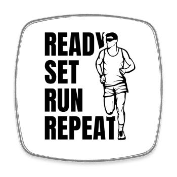 Runner Quote - Square fridge magnet - white - Front