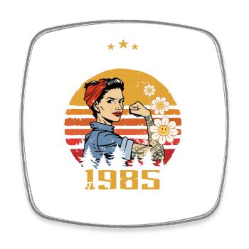 39 Jahre - Geboren im Februar 1985 - Viereckiger Kühlschrankmagnet - Weiß - Vorne